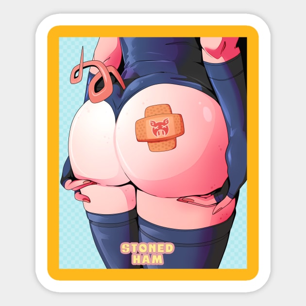 Piggy Cheek Sticker by Stoned Ham